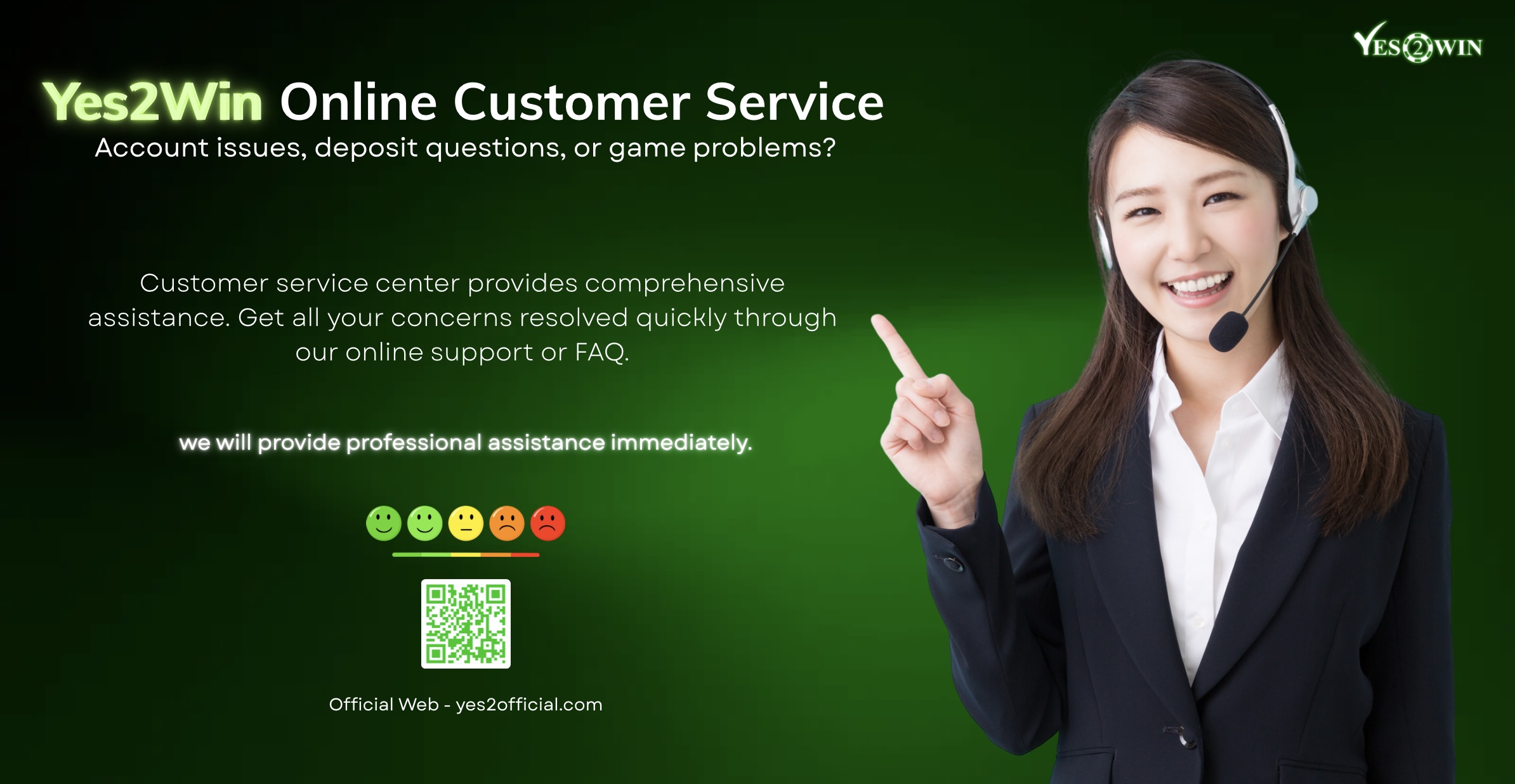 YES2WIN Customer Services BANNER | YES2 X WIN 联系客服 BANNER