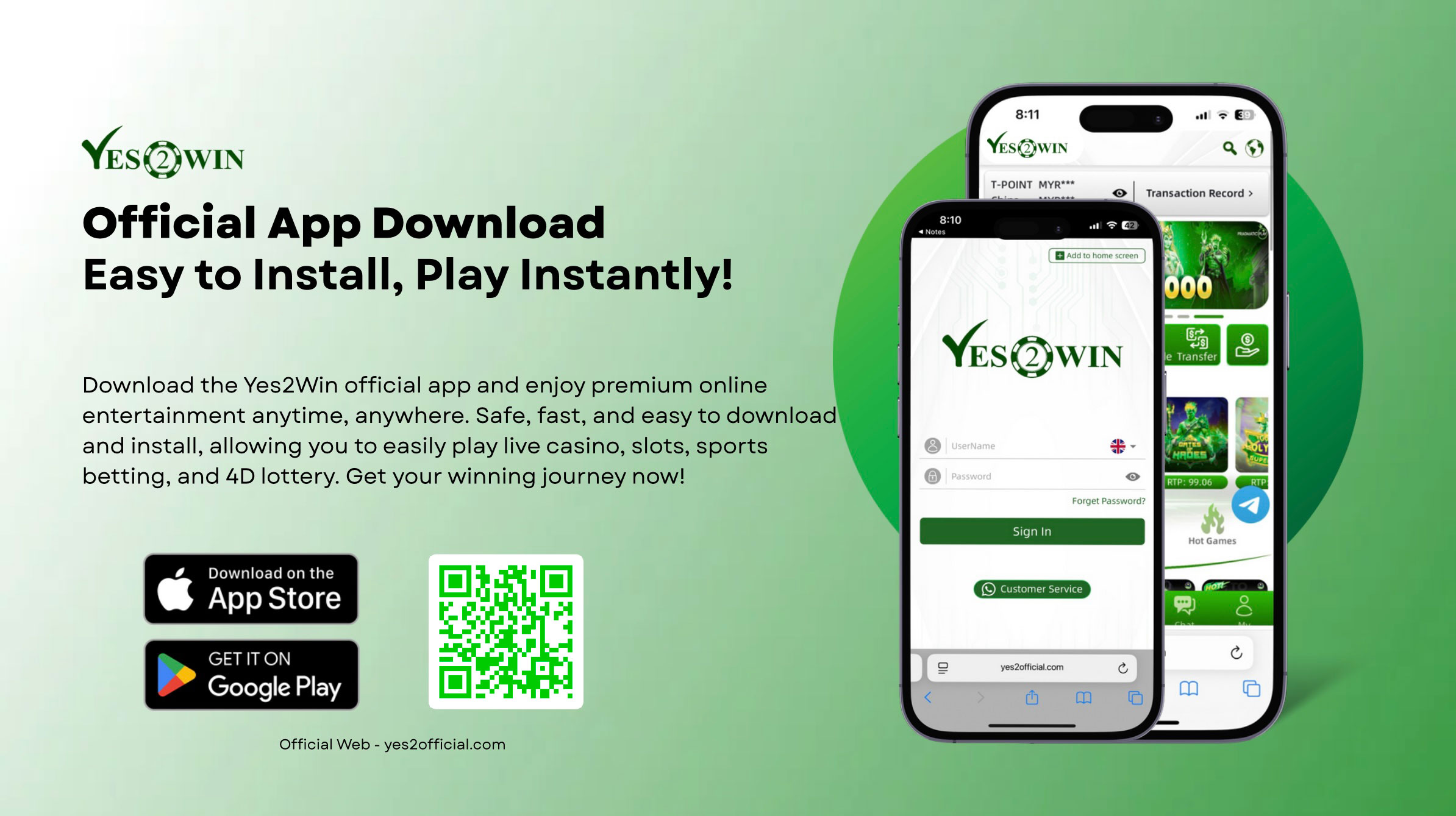 yes2win Register Banner | yes2win  Banner | yes2win Sign Up Banner