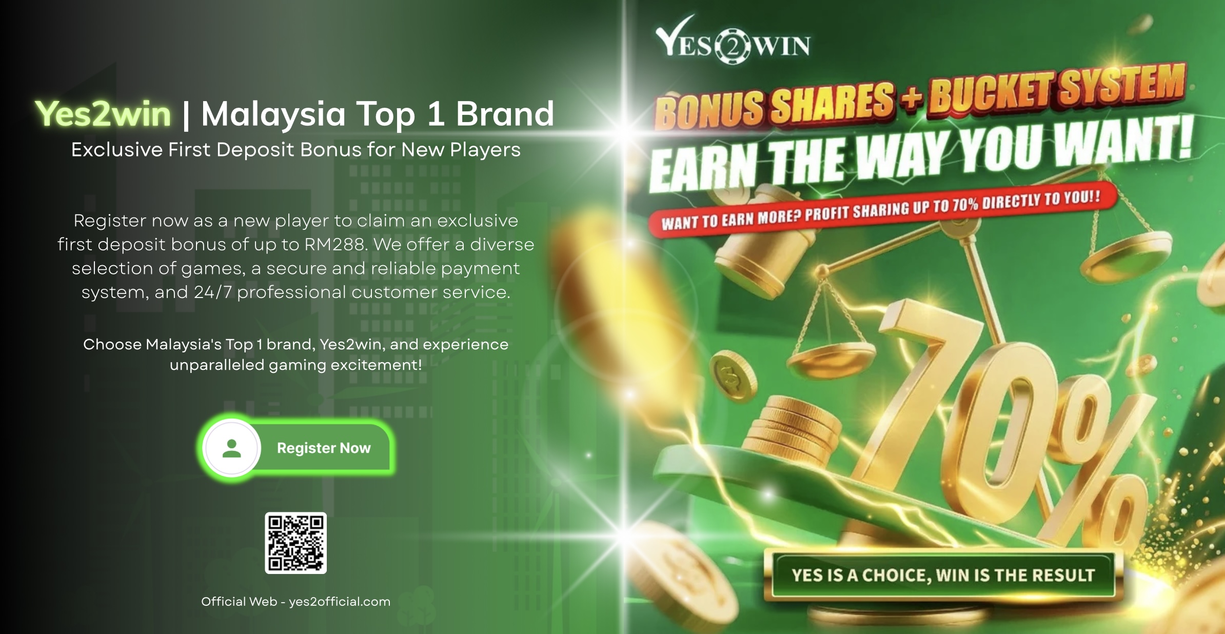 yes2win Register Banner | yes2win  Banner | yes2win Sign Up Banner